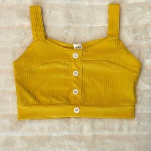 Girls Crop Top in yellow. Size 3-4